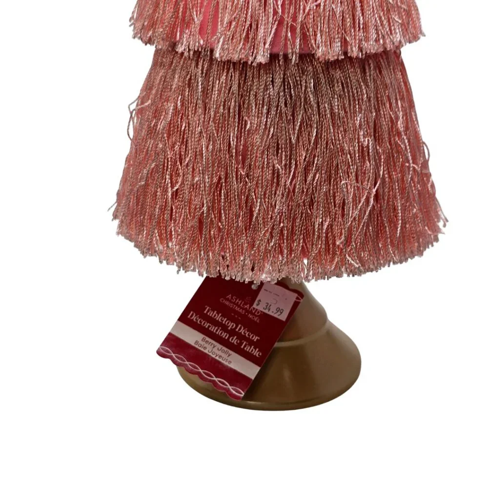 Ashland Tassel Tiered Tree Tabletop Decor w/ Matted Gold Star Tree Topper NEW